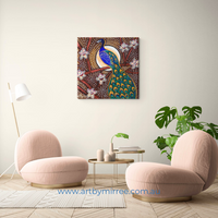 Thumbnail for PEACOCK SPIRITUAL CONTENTMENT Framed Canvas Print by Mirree Contemporary Aboriginal Art