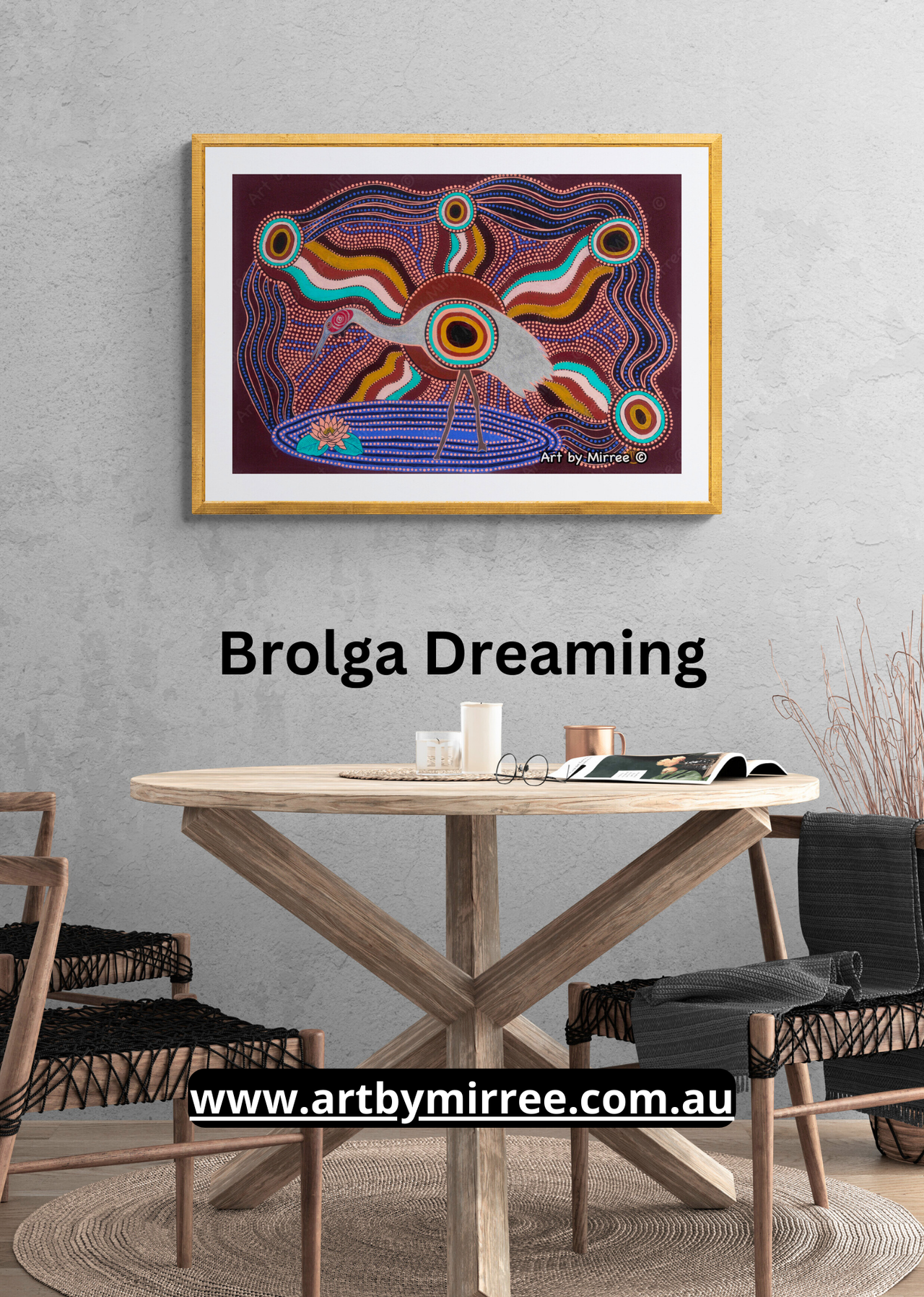 Dreamtime Brolga Original Painting Dreamtime Collection by Mirree