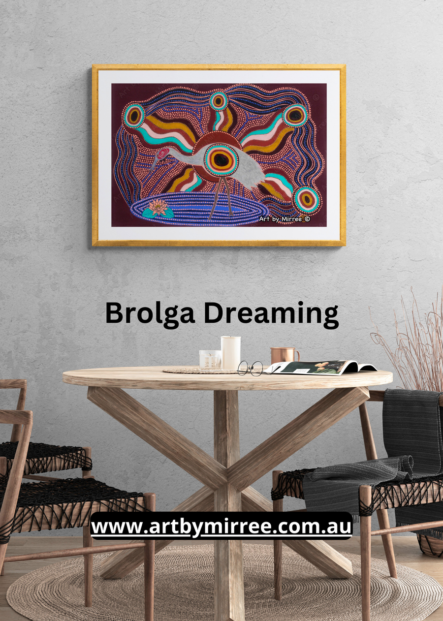 Dreamtime Brolga Original Painting Dreamtime Collection by Mirree