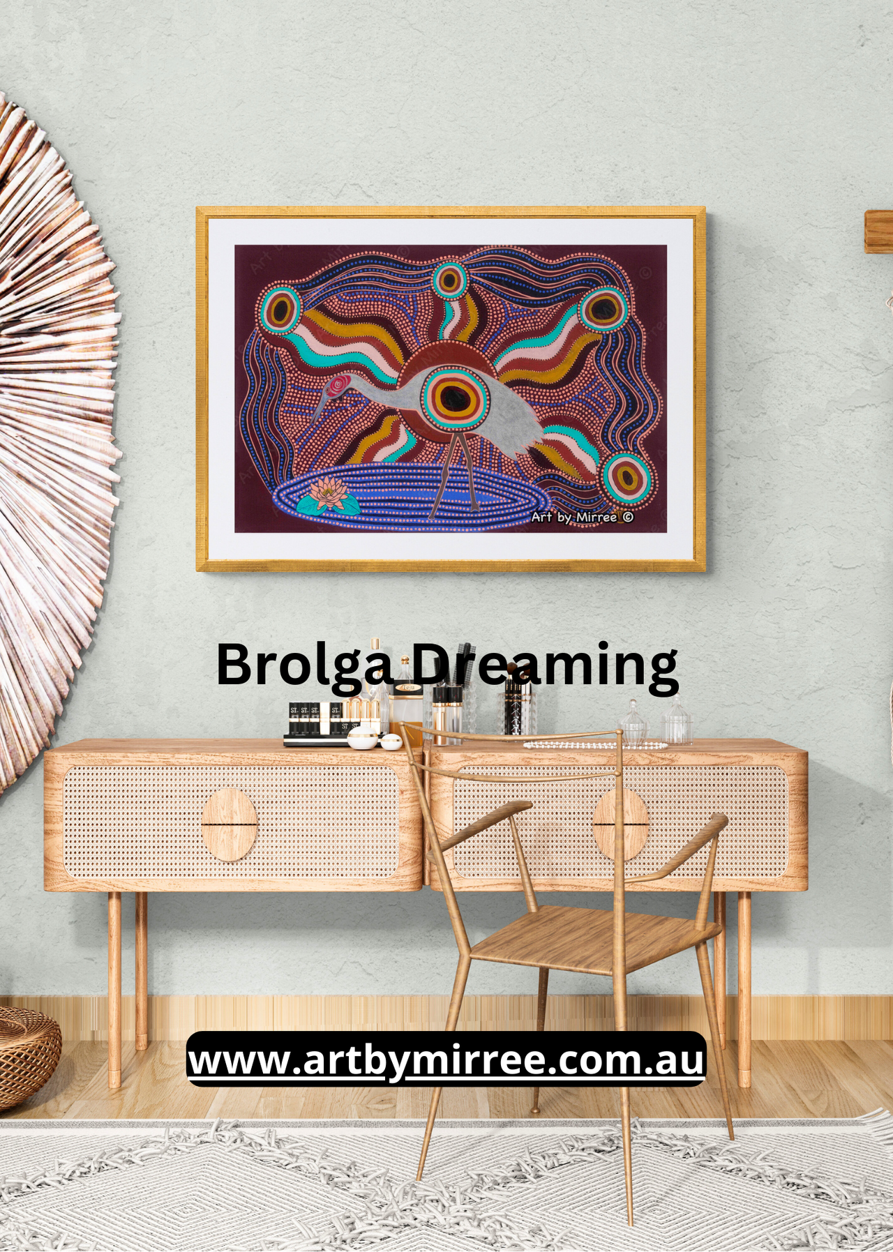 Dreamtime Brolga Original Painting Dreamtime Collection by Mirree