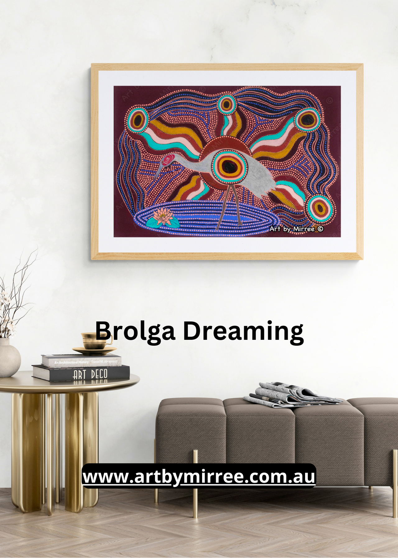 Dreamtime Brolga Original Painting Dreamtime Collection by Mirree