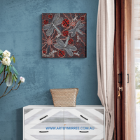 Thumbnail for Ancestral Lady Beetle with Dragonfly Framed Canvas Print by Mirree Contemporary Aboriginal Art