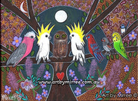Thumbnail for 'Meeting of the Birds' Large Original Painting by Mirree Contemporary Dreamtime Animal Dreaming