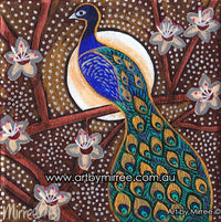 Thumbnail for PEACOCK SPIRITUAL CONTENTMENT Framed Canvas Print by Mirree Contemporary Aboriginal Art