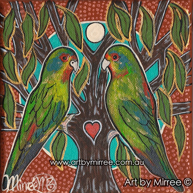 Swift Parrot Dreaming ORIGINAL PAINTING by Mirree Contemporary Aboriginal Art