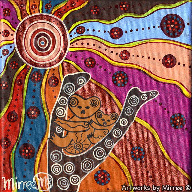 Koala and Baby Woodland Guardians Framed Canvas Print by Mirree Contemporary Aboriginal Art