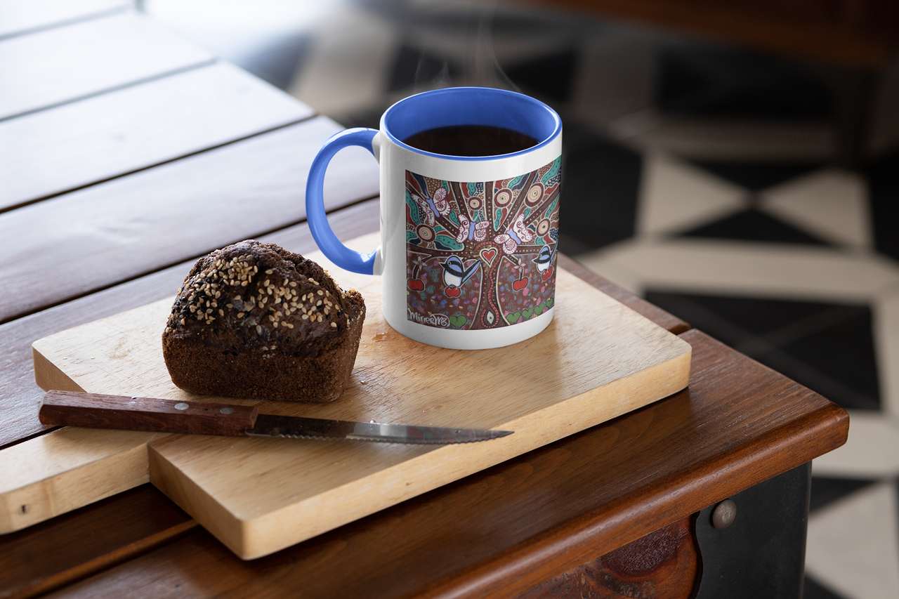 Sacred Family Tree with Blue Wren MUG