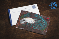 Thumbnail for Australian Ibis Bird Universal Spirit Dreaming Aboriginal Art A6 blank PostCard Single by Mirree