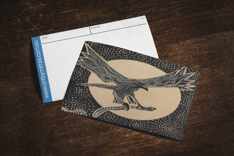 Dreamtime Eagle Universal Spirit Dreaming Aboriginal Art A6 PostCard Single by Mirree