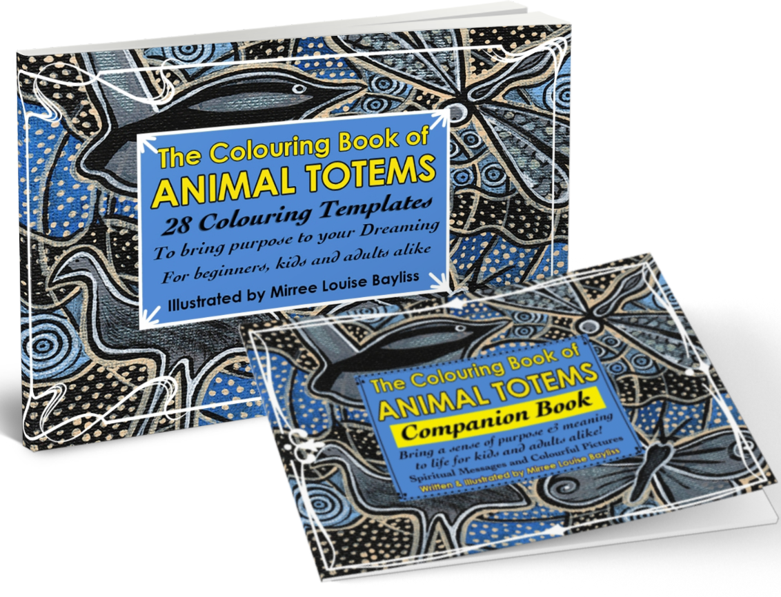 Book Set - 2 Books 'Animal Totem Colouring Book' COLOURING BOOK and POCKET BOOK SET by Mirree Contemporary Dreamtime Animal Series