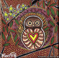 Thumbnail for AUSTRALIAN BARKING OWL Framed Canvas Print by Mirree Contemporary Aboriginal Art