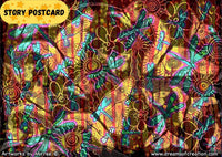 Thumbnail for 'Ancestral Butterfly with Dragonfly' Aboriginal Art A6 Story PostCard Single by Mirree