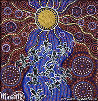 Thumbnail for FRESHWATER BABY TURTLES Framed Canvas Print by Mirree Contemporary Aboriginal Art