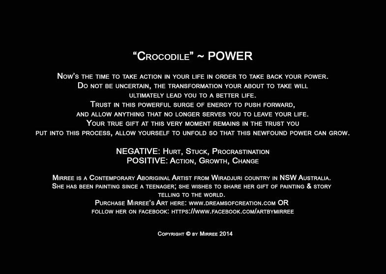 Crocodile Aboriginal Art Spirit Power A6 Gift Card Single by Mirree