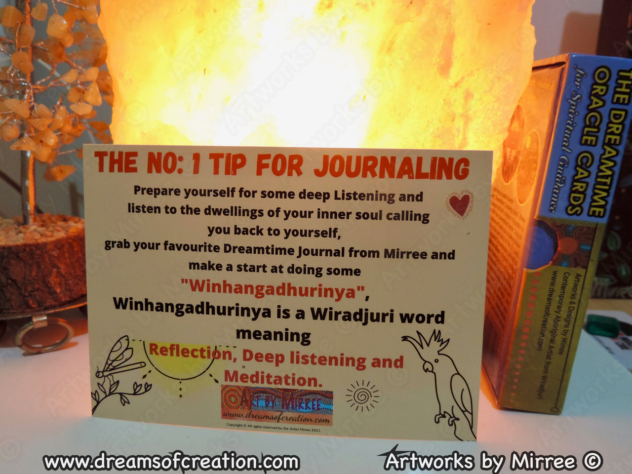 Australian Wiradjuri Language No: 1 Journal Tip Aboriginal Art A6 Story PostCard Single by Mirree