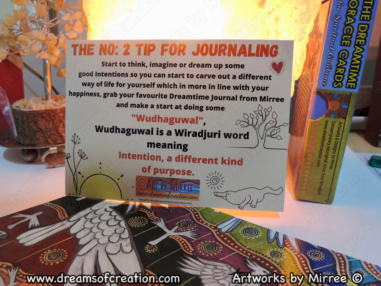 Australian Wiradjuri Language No: 2 Journal Tip Aboriginal Art A6 Story PostCard Single by Mirree