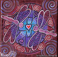 Thumbnail for Blissful Dragonfly Light Dreaming Framed Canvas Print by Mirree Contemporary Aboriginal Art