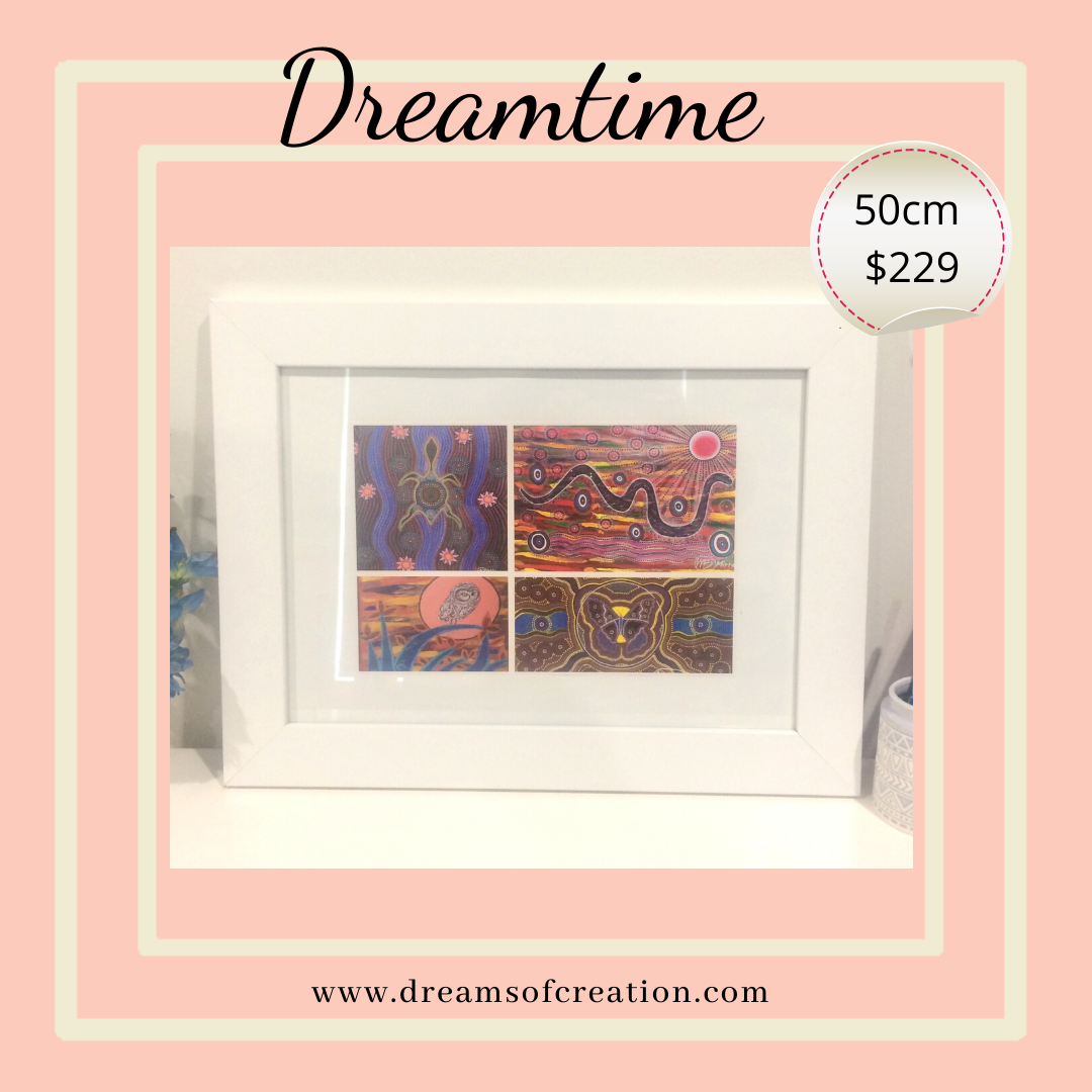'Animal Dreamings of the Dreamtime' 50cm Framed PHOTOGRAPH by Mirree Contemporary Aboriginal Art