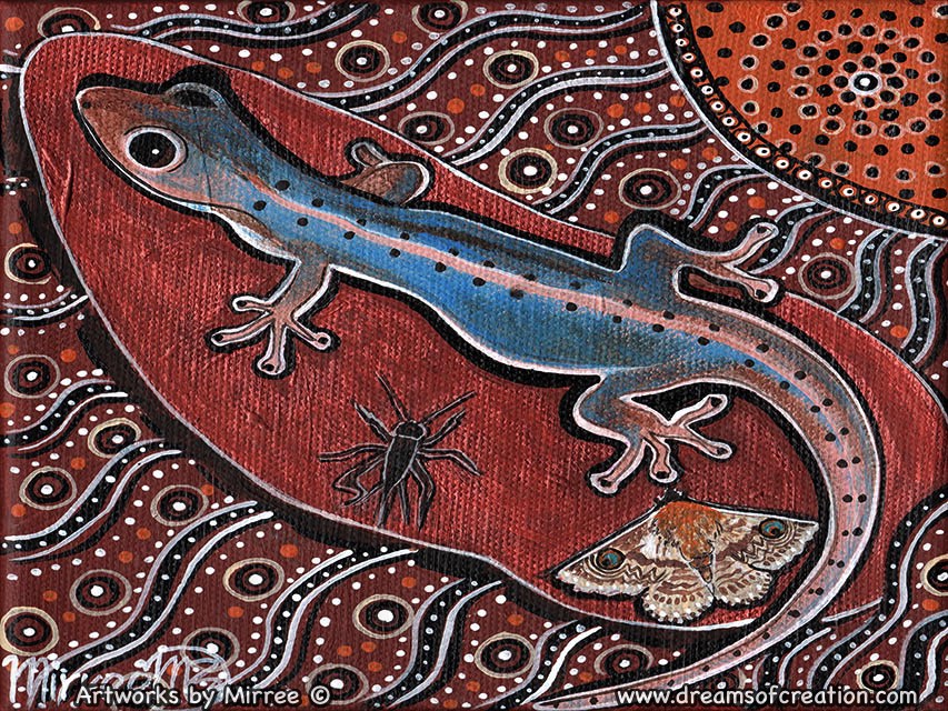 'GECKO' A3 Girlcee Print by Mirree Contemporary Aboriginal Art