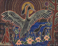 Thumbnail for 'Brolga Babies' A3 Girlcee Print by Mirree Contemporary Aboriginal Art