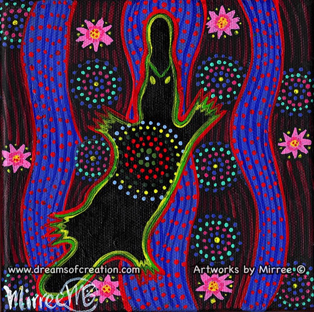 'Platypus Dreaming of Rain' Original Painting by Mirree Contemporary Dreamtime Animal Dreaming