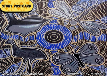 'Ancestral Sky' Aboriginal Art A6 Story PostCard Single by Mirree
