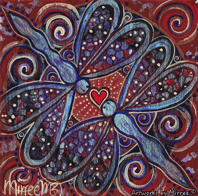 Dragonfly Let your Light Shine Framed Canvas Print by Mirree Contemporary Aboriginal Art