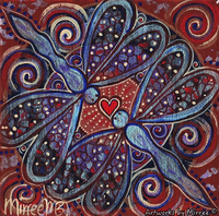 Thumbnail for Dragonfly Let your Light Shine Framed Canvas Print by Mirree Contemporary Aboriginal Art