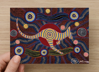 Thumbnail for Red Kangaroo Universal Spirit Dreaming Aboriginal Art A6 PostCard Single by Mirree