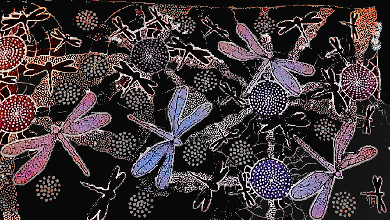 Purchase a unique Aboriginal scarf design with Dreams of Creation