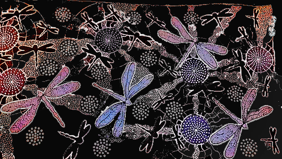 Purchase a unique Aboriginal scarf design with Dreams of Creation