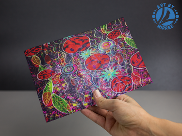 Ancestral Lady Beetles Aboriginal Art by Mirree A6 blank PostCard Single