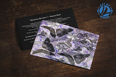 'Ancestral Butterfly' Aboriginal Art A6 Story PostCard Single by Mirree