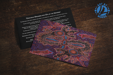 'Crocodile Eye of the Universe' Aboriginal Art A6 Story PostCard Single by Mirree