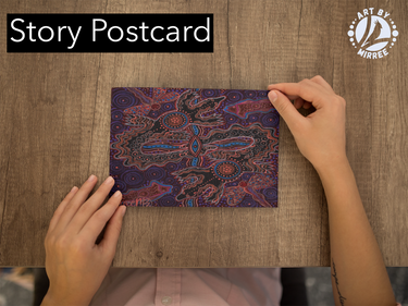 'Crocodile Eye of the Universe' Aboriginal Art A6 Story PostCard Single by Mirree