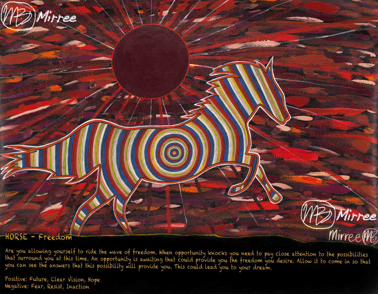 Limited Edition Horse Animal Dreaming Giclee Aboriginal Art Print by Mirree
