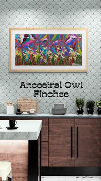 Thumbnail for Ancestral OWL FINCHES' ORIGINAL PAINTING by Mirree Contemporary Aboriginal Art
