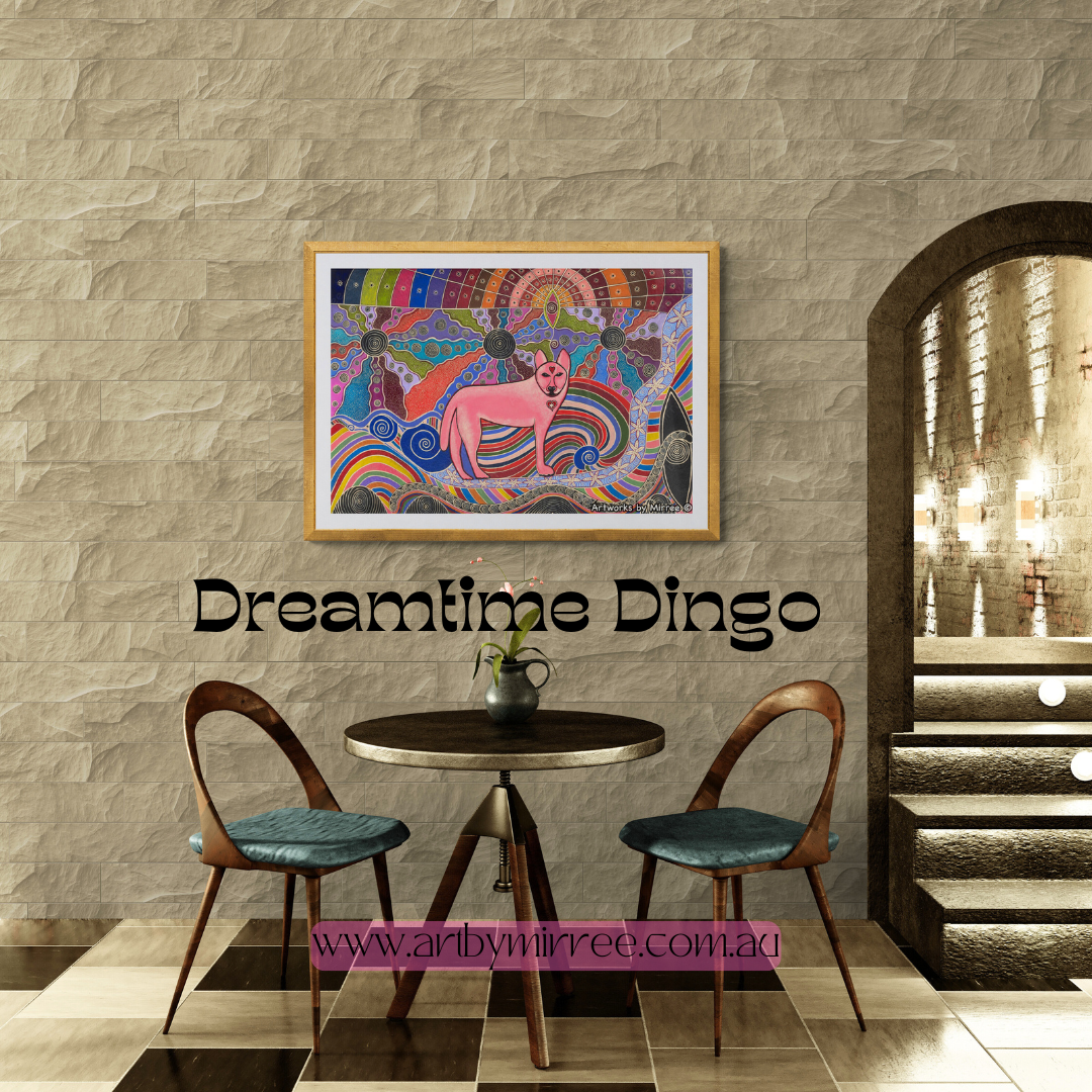 'Australian Dingo' ORIGINAL PAINTING by Mirree Contemporary Aboriginal Art