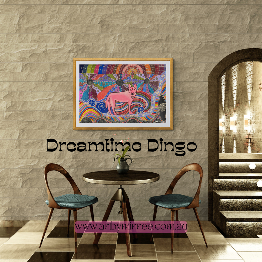 'Australian Dingo' ORIGINAL PAINTING by Mirree Contemporary Aboriginal Art
