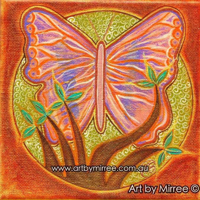 Butterfly Tree Framed Canvas Print by Mirree Contemporary Aboriginal Art