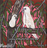 Thumbnail for 'Corella and Baby' Original Painting by Mirree Contemporary Dreamtime Animal Dreaming