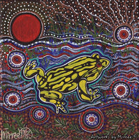 Thumbnail for Australian Southern Corroboree Frog Framed Canvas Print by Mirree Contemporary Aboriginal Art