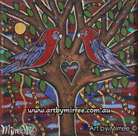 Thumbnail for Crimson Rosella Letting go of the Past Contemporary Aboriginal Art Original Painting by Mirree