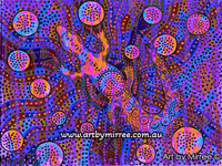 Thumbnail for 'Crocodile Dreaming with Dragonfly by Dusty Plains' Girlcee Print by Mirree Contemporary Aboriginal Art
