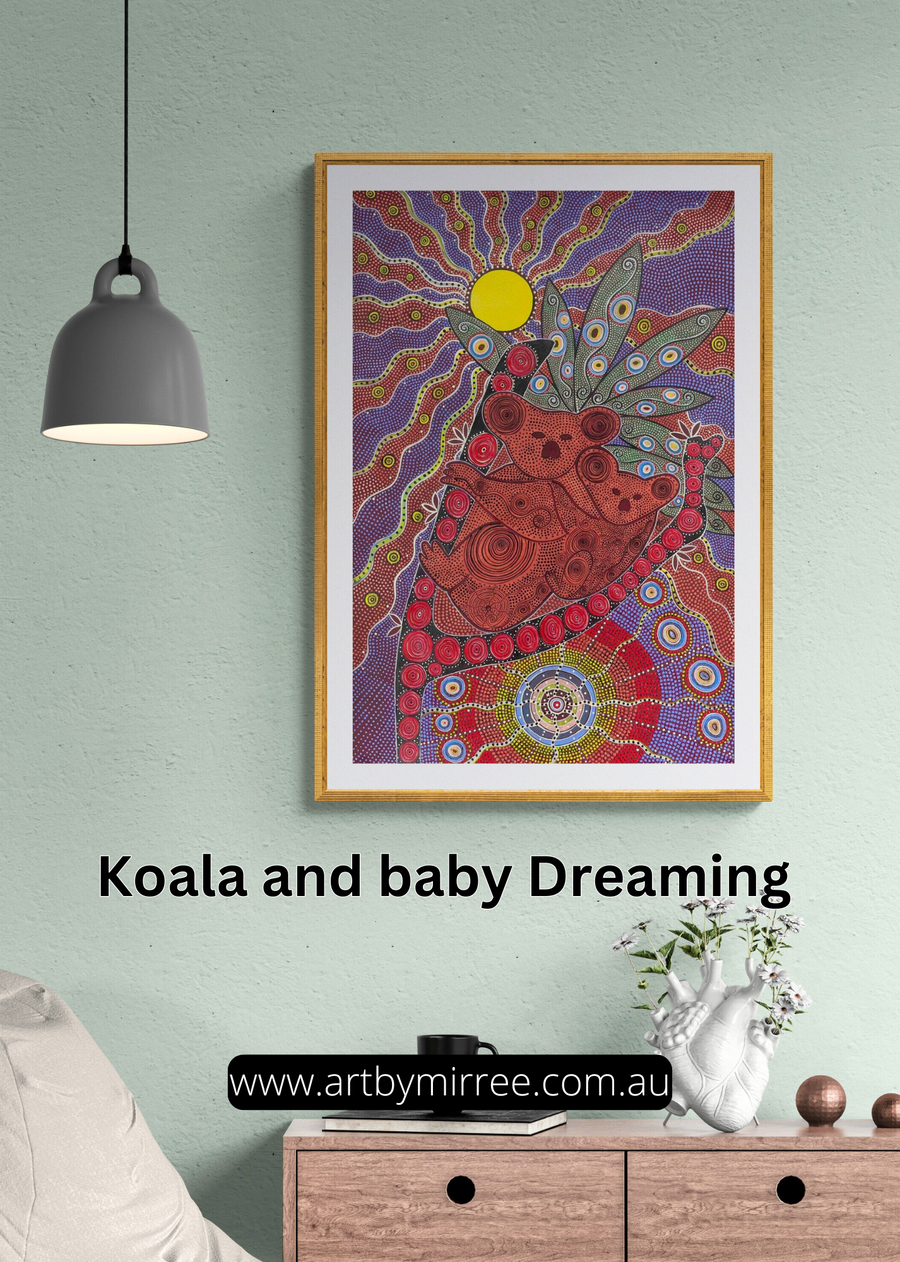 'Koala and Baby' ORIGINAL PAINTING by Mirree Contemporary Aboriginal Art