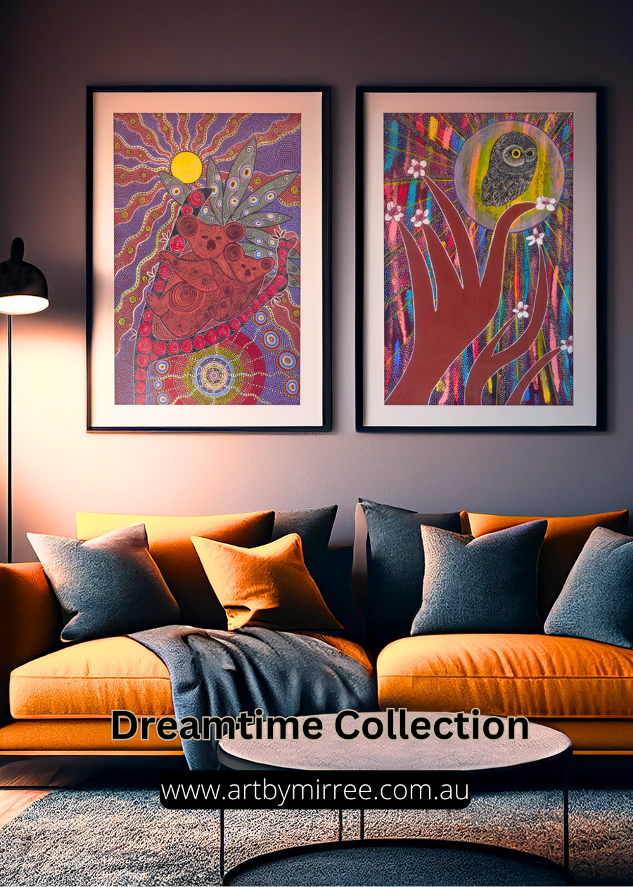 'Koala and Baby' ORIGINAL PAINTING by Mirree Contemporary Aboriginal Art
