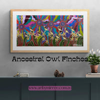 Thumbnail for Ancestral OWL FINCHES' ORIGINAL PAINTING by Mirree Contemporary Aboriginal Art