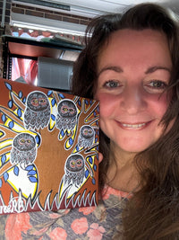 Thumbnail for Owls Life Changes Contemporary Aboriginal Art Original Painting by Mirree