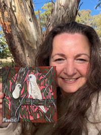 Thumbnail for 'Corella and Baby' Original Painting by Mirree Contemporary Dreamtime Animal Dreaming