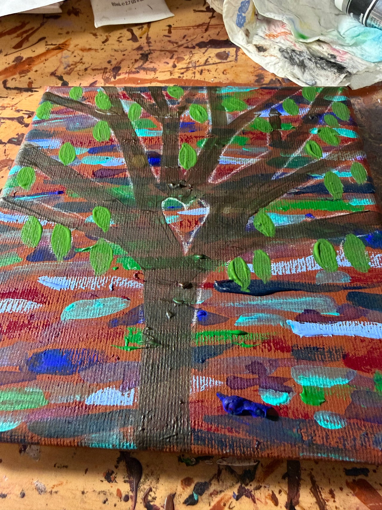 Crimson Rosella Letting go of the Past Contemporary Aboriginal Art Original Painting by Mirree